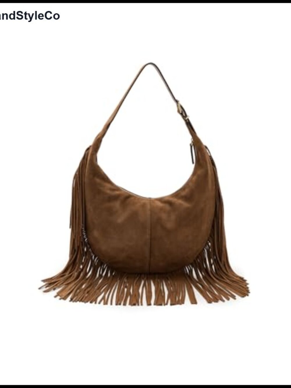 Madewell Fringed Suede Leather Medium Curve Shoulder Bag Hobo